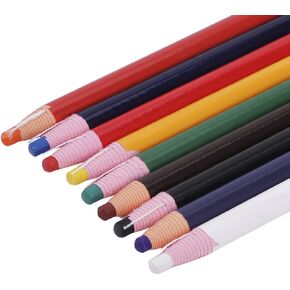 JIAHG 9 Pcs Assorted Colors Peel-Off China Marker Grease Wax Pencils for Glass, Garments, Cellophane, Fabric, Wood, Metal, Art Crayons Marking Pencils Paper-Wrapped Painting Pen for Coloring Drawing