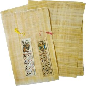 15 Egyptian Blank Papyrus Paper 12" X 8" (30 x 20 cm) Ancient Pharaoh, Alphabets Papyrus Sheets Papyri for Art Project Scrapbooking and School History Ideal Teaching Aid Scroll Paper + Book Mark Gift