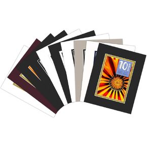 Golden State Art, Pack of 10, Mix Colors 8x10 Picture Double Mat for 5x7 Photo with White Core Bevel Cut Frame Mattes