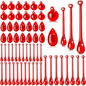 100 Pcs Christmas Tree Ornaments Clear Acrylic Hanging Teardrop Ornaments 5 Styles Christmas Crystal Chandelier Pendant Crystals for Centerpieces Chandelier Wedding Xmas Decor (Clear)