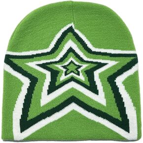 Star Graphic Knitted Beanies for Guys Punk Beanie Hats for Women Men Beanies Y2k Rap Star Cold Hat Skull Cap Ski Cap