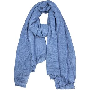 Belsen Women's Cotton Linen Soft Scarf, Gauze Shawl Wrap, 75 x 35 inches, Fashion Hijab