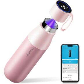 vsitoo Self-Cleaning Smart Water Bottle, Vacuum Stainless Steel Insulated Water Bottle with Handle Double-wall, Keep Drink Hot or Cold, Leak Proof, Standard Metal Canteen for Gym and Outdoor, 15 oz