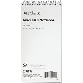 EarthWise by Ampad Reporter's Notebook, 4 x 8 Inches, 70 Sheets, Gregg Ruled, 12-Pack (25-280R)