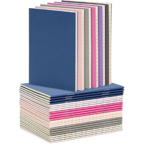 Paper Junkie 24 Pack Mini Paper Notebooks for Kids, Bulk Pocket Notepads with 48 Lined Pages for Journaling, Writing, Composition, School Supplies (6 Colors, 3.5 x 5 in)