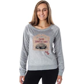 INTIMO Friday The 13th Juniors' Camp Crystal Lake Pullover Shirt Fleecy Soft Sleepwear Loungewear Pajama Top