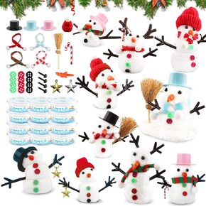 SpringFlower Christmas Craft, DIY Snowman Kit for Kids, Snowman Kit Indoor Decorations, Xmas Craft Xmas Activities Party Supply for Classroom School Home, Christmas Gift for Kids