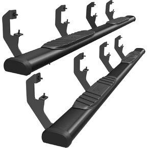 TAC 5" Black Side Steps Compatible with 2019-2024 Chevy Silverado/GMC Sierra 1500 Crew Cab | 2020-2023 2500/3500 Crew Cab Truck Aluminum Step Rails Nerf Bars Running Boards Off-Road Accessories 2pcs