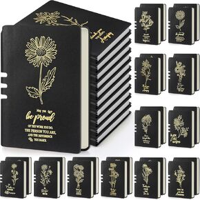 Watersay 24 Pcs Employee Appreciation Gift Bulk A6 Inspirational Notebook Thank You Gift Leather Notebook Pocket Journal Notepad Gift for Teacher Staff Coworker Corporate (Bright)