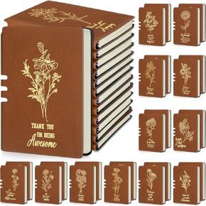 Watersay 24 Pcs Employee Appreciation Gift Bulk A6 Inspirational Notebook Thank You Gift Leather Notebook Pocket Journal Notepad Gift for Teacher Staff Coworker Corporate (Bright)