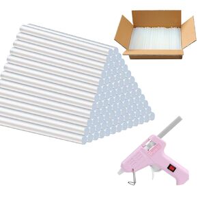 Hot Glue Sticks, 100 PCS/Pack 8in Long x 0.43in Diameter Clear Glue Gun Sticks, Full Size Hot Melt Adhesive Glue Sticks Bulk for All-Temp Glue Guns, for DIY Craft & Gluing Projects
