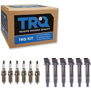 TRQ Ignition Kit Ignition Coil Spark Plugs Compatible with 2003-2009 Toyota 4Runner 2005-2015 Tacoma 2005-2011 Tundra