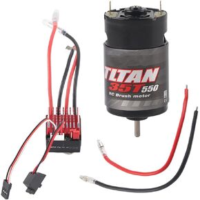 SUNGOOYUE RC Car Motor,550 Brushed Motor 360A Brushed Electronic Speed Controller ESC Fit for 1/10 RC Car (12T)