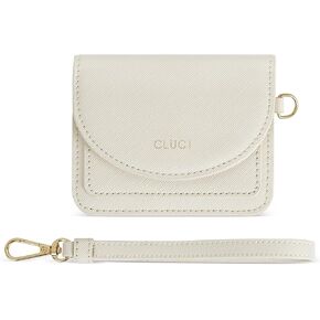 CLUCI Small Womens Wallet Leather RFID Blocking Card Holder Ladies Wallets with Wrist Strap Black