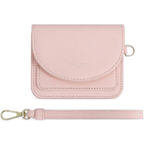 CLUCI Small Womens Wallet Leather RFID Blocking Card Holder Ladies Wallets with Wrist Strap Black in Kuwait