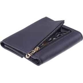 Travelambo RFID Blocking Small Mini Compact Wallet Coin Pouch Holder Trifold Credit Card Holder Pocket Purse for Women