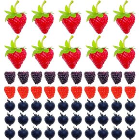 Woohome 4 Bunches Artificial Grape Fake Grapes with Vines, 4 Color Decorative Grapes Bunches for Vintage Wedding Favor Fruit Wine Decor Faux Fruit Props