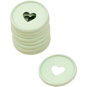 Craftelier - Metallic M Disc Rings with Die Cut Heart for Scrapbooking Binding for Planners, Agendas, Notebooks or Albums | Pack of 9 pcs. of 35 mm - Mint Green Colour