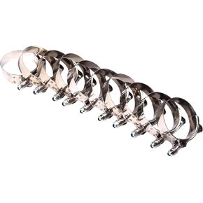 10-pack JacobsParts Stainless Steel T-Bolt Clamps for 1.5" I.D. Hose, Clamp Range 44mm - 51mm