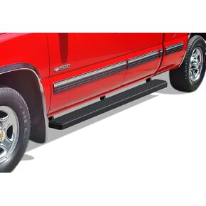 APS Running Boards 6in Black Compatible with Chevy Silverado GMC Sierra 1500 2500 1999-2013 Double Cab & 2500HD 3500 2001-2014 (Exclude CK Classic) (Nerf Bars Side Steps Side Bars)