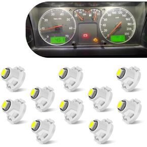 10 PCS T4.2 Car LED Instrument Lamp, Fast Response Design, Energy-saving Function, Universal Waterproof Super Bright Automotive Lighting Accessories for Most Cars (White Light)