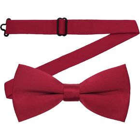 Bow Ties for Men, Pre-Tied Black Bow Tie Adjustable Solid Color Bowtie for Tuxedo/Work/Casual/Wedding/Party