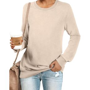 المرأة Crewneck بلوزات طويلة الأكمام العصرية المتعثرة خفيفة الوزن البلوز القمم
