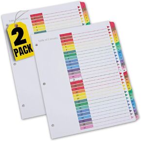 1InTheOffice 1-31 Tab Dividers for 3 Ring Binders, 31 Tab Daily Divider Sets, Table of Contents Divider Tabs, Multi-Color, 11 x 8.5, 2 Pack