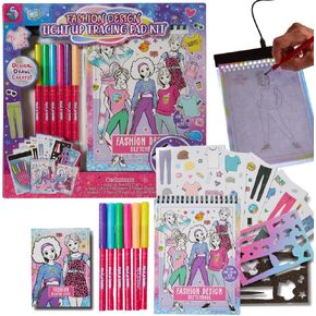 Innovative Designs Magic Mixies Mixlings Light Up Tracing Pad Kit, Kids Coloring Art Activity Set with Stickers and Stencils