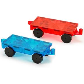 Magnetic Tiles Cars Set - 2 PCS Magnetic Tiles Magnet Toys, Educational Magnetic Cars Set Magnet Building Blocks Toddler Kids Toys for 3+ Year Old