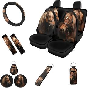 Strawberry Seat Covers for Car Women Auto Steering Wheel Cushion Long Round Keychains Cup Holder Coasters 12 Piece Auto Accessories Interior Set
