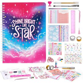 Journal Kit for Girls - 59 Pcs Gifts for Ages 8-12 Year Old Girl Birthday Gift - Scrapbook Kit, journaling Supplies, Stationary Set Arts And Crafts for Kids, Journal kit for Girls, Teen Girl Gifts
