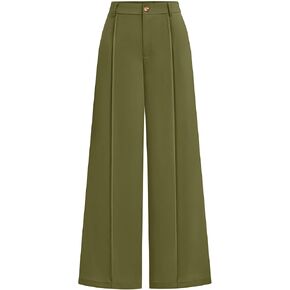 Zenlonr Women Casual Wide Leg Pants 2024 Fall High Waisted Long Palazzo Pants Loose Business Trousers with Pockets