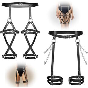 سلاسل جلدية للجسم للنساء، سلاسل الخصر المثيرة، حزام أسود، سلاسل الصدر، مجوهرات الجسم الهذيان القابلة للتعديل in Kuwait