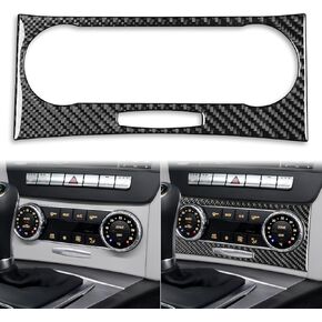 Real Carbon Fiber Glove Box Keyhole Handle Panel Sticker Interior Trim Accessories Compatible with Mercedes Benz C-Class W204 Sedan 2012 2013 2014 Black, BM8111