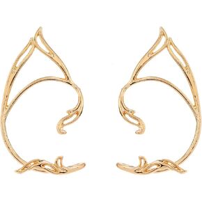 2Pcs Gothic Elf Ear Cuffs Goth Elf Fairy Earrings Non-Pierced Fake Earrings Costume Cosplay Accessories for Teen Womens Girls