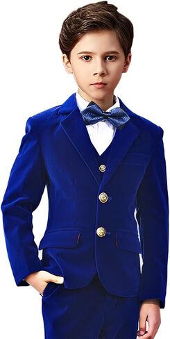 Lycody Boys Velvet Blazer Kid Toddler Tuxedo Suit Jacket in Saudi Arabia
