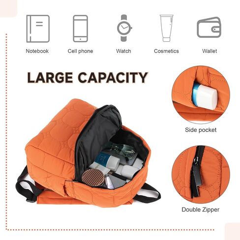 Oweisong Quilted Puffer Backpack for Women Small Lightweight Puffy Daypack Casual Travel Designer Bag for Ladies in Saudi Arabia