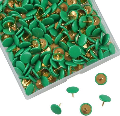 200PCS Thumb Tacks Flat Push Pins Wall Tacks Round Head Thumbtack (Green+Gold) in Kuwait