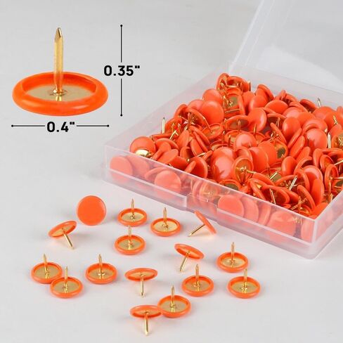 200PCS Thumb Tacks Flat Push Pins Wall Tacks Round Head Thumbtack (Green+Gold) in Kuwait