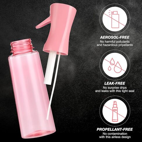 Continuous Spray Bottle for Hair (10.1oz/300ml) 2 Pack Mister Spray Bottles for Cleaning Empty Ultra Fine Water Mist Sprayer for Hairstyling Plant Garden Curly Hair Etc (Pink Transparent) in Saudi Arabia