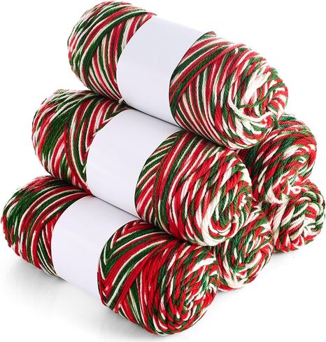Timgle 6 Skeins Christmas Yarn Christmas Yarn for Crocheting Yarn for Crocheting Soft Each 141g/ 4.5 oz 273 Yard Crochet Yarn for Christmas Knitting Crocheting Gift Craft Project Assorted Starter in Kuwait