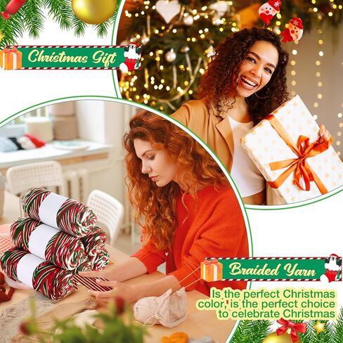 Timgle 6 Skeins Christmas Yarn Christmas Yarn for Crocheting Yarn for Crocheting Soft Each 141g/ 4.5 oz 273 Yard Crochet Yarn for Christmas Knitting Crocheting Gift Craft Project Assorted Starter in Kuwait