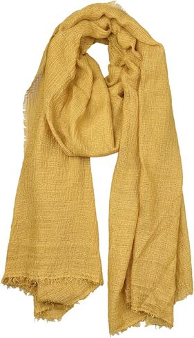 Belsen Women's Cotton Linen Soft Scarf, Gauze Shawl Wrap, 75 x 35 inches, Fashion Hijab in Saudi Arabia