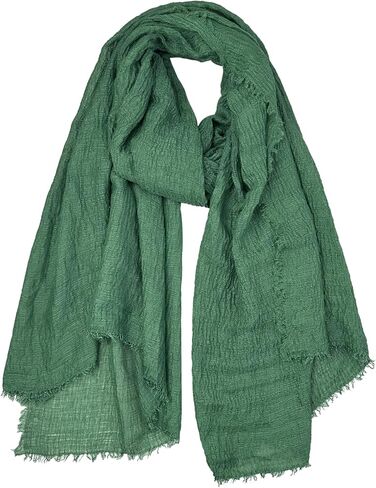 Belsen Women's Cotton Linen Soft Scarf, Gauze Shawl Wrap, 75 x 35 inches, Fashion Hijab in Saudi Arabia