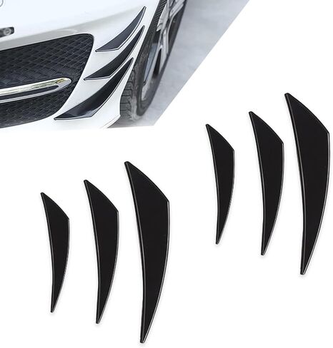 6 PCS Car Front Bumper Spoiler, Waterproof Rubber Vehicle Exterior Lip Splitter Kit, Shockabsorbing Design, Universal Anti-Collision Automotive Strip Decoration Accessory (Carbon Fiber Black) in Saudi Arabia