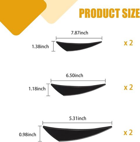 6 PCS Car Front Bumper Spoiler, Waterproof Rubber Vehicle Exterior Lip Splitter Kit, Shockabsorbing Design, Universal Anti-Collision Automotive Strip Decoration Accessory (Carbon Fiber Black) in Saudi Arabia