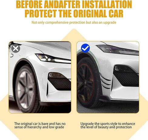 6 PCS Car Front Bumper Spoiler, Waterproof Rubber Vehicle Exterior Lip Splitter Kit, Shockabsorbing Design, Universal Anti-Collision Automotive Strip Decoration Accessory (Carbon Fiber Black) in Saudi Arabia