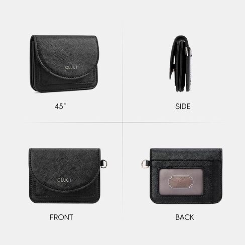 CLUCI Small Womens Wallet Leather RFID Blocking Card Holder Ladies Wallets with Wrist Strap Black in Saudi Arabia