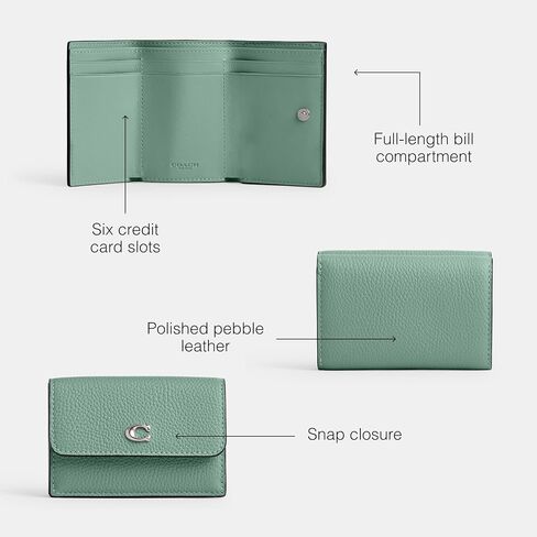 Coach Essential Mini Trifold Wallet, Aquamarine in Kuwait
